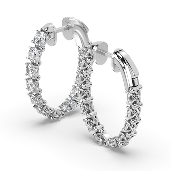 Lab Grown Diamond Hoop Earrings 