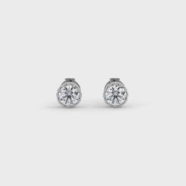 Lab Grown Diamond Stud Earrings "Heirloom" #color_platinum