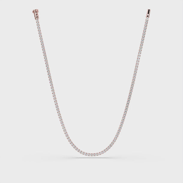 Lab Grown Diamond Tennis Necklace "Spider" 13.5 carat #color_rose-gold