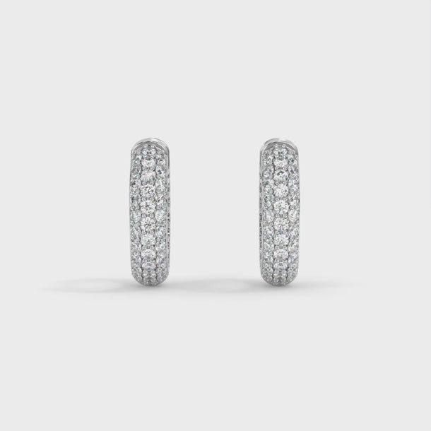 Lab Grown Diamond Hoop Earrings "Leaf" 0.93 carat #color_platinum