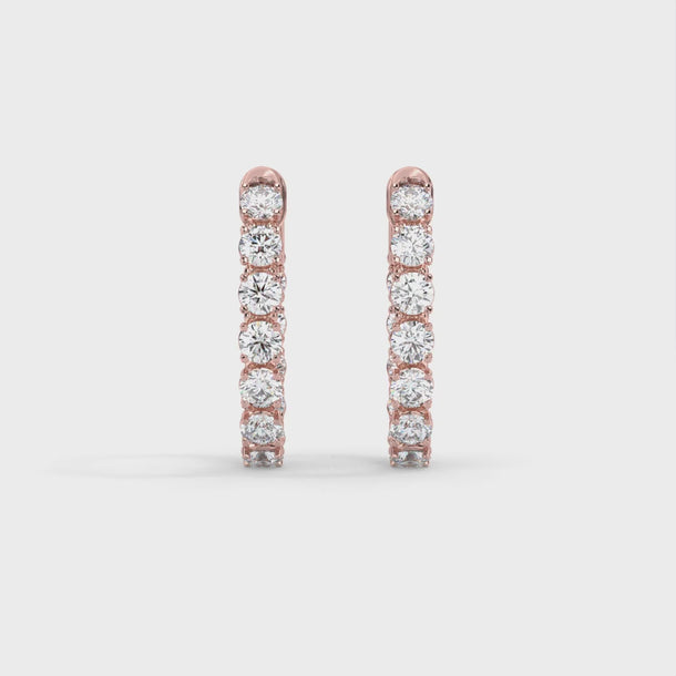 Lab Grown Diamond Hoop Earrings "Spider" 6.00 carat #color_rose-gold