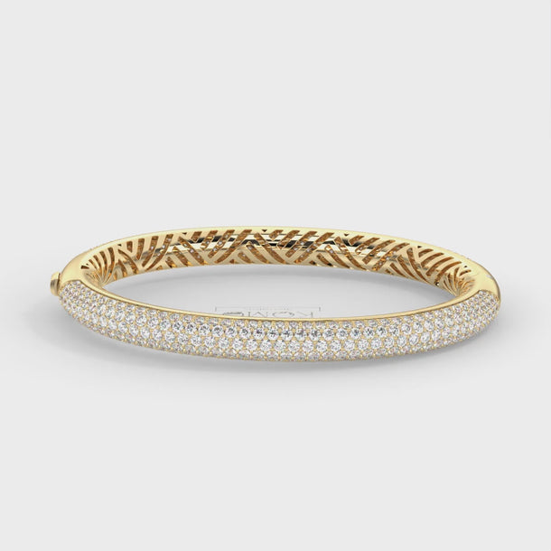 Lab Grown Diamond Bangle Bracelet "Stardust" #color_yellow-gold