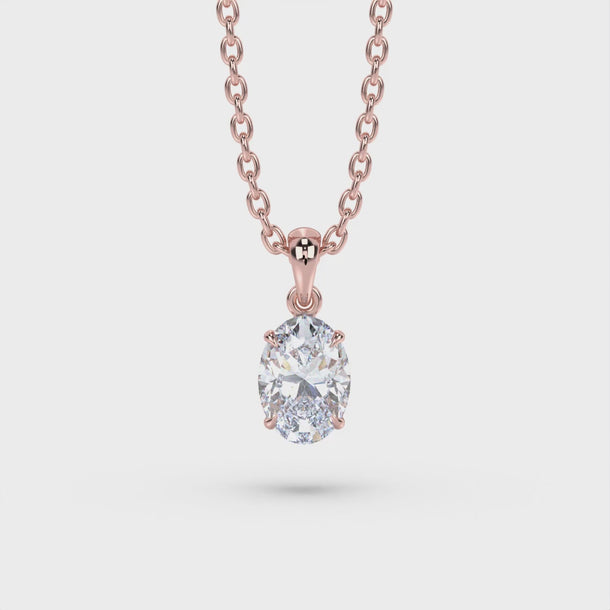 Lab Grown Diamond Pendant Necklace "Lyra" #color_rose-gold