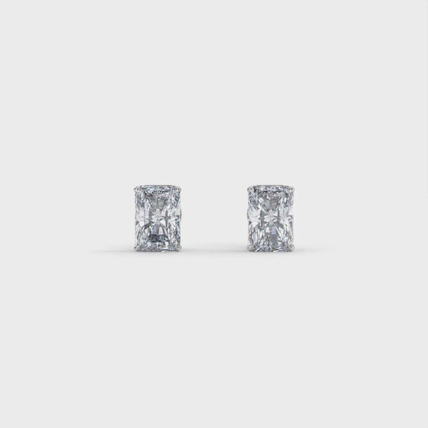 Lab Grown Diamond Stud Earrings "Vivienne" #color_white-gold