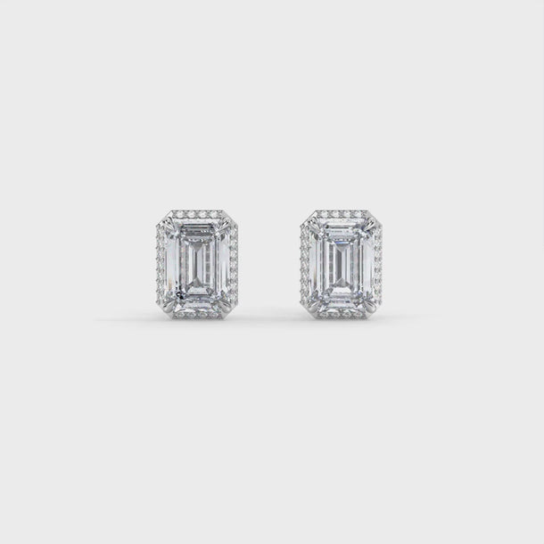 Lab Grown Diamond Stud Earrings "Gatsby" #color_white-gold