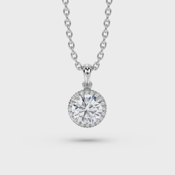 Lab Grown Diamond Pendant Necklace "Odette" #color_white-gold