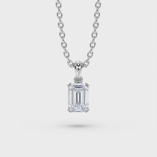 Lab Grown Diamond Pendant Necklace "Siena" #color_white-gold