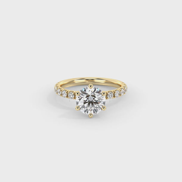 Lab Grown Diamond Engagement Ring "Celine" #color_yellow-gold