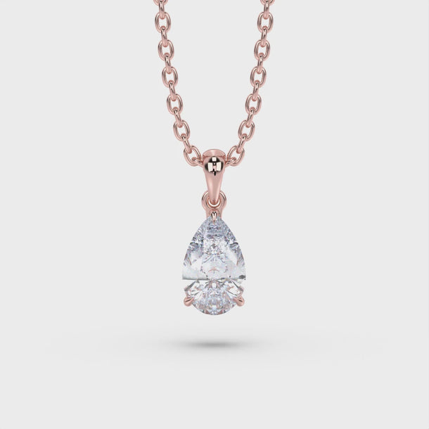 Lab Grown Diamond Pendant Necklace "Nora" #color_rose-gold