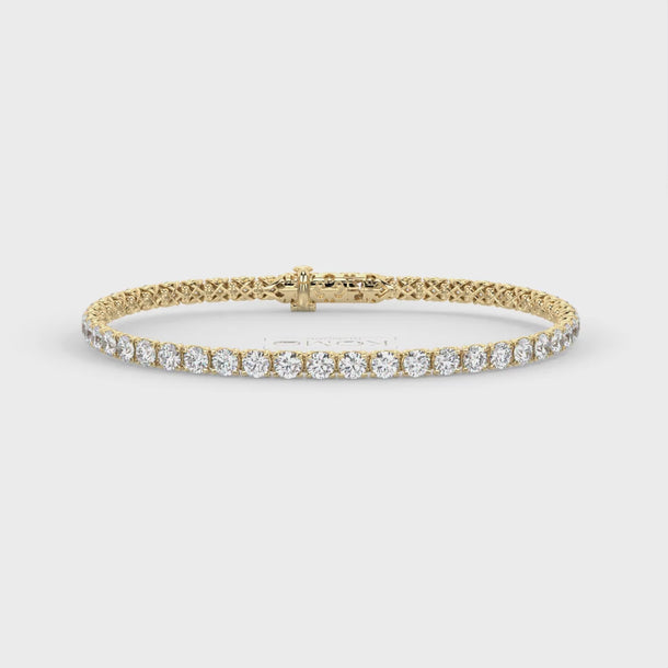 Lab Grown Diamond Tennis Bracelet "Spider" 5.20 carat #color_yellow-gold