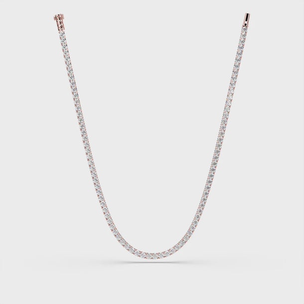 Lab Grown Diamond Tennis Necklace "Spider" 26.5 carat #color_rose-gold