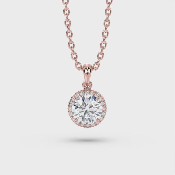Lab Grown Diamond Pendant Necklace "Odette" #color_rose-gold