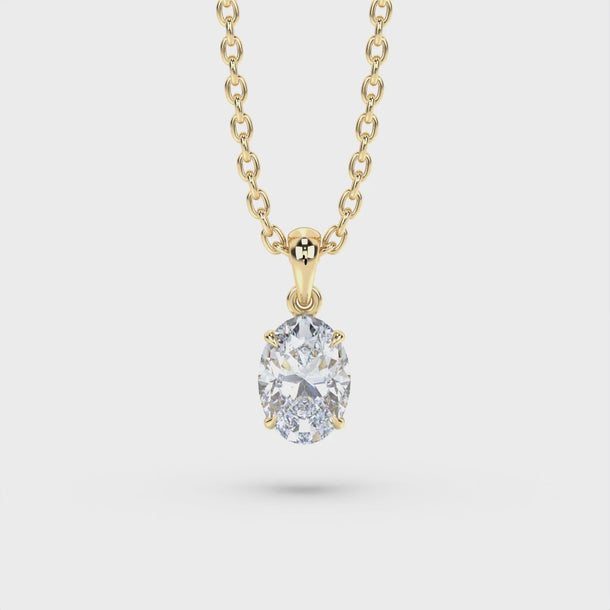 Lab Grown Diamond Pendant Necklace "Lyra" #color_yellow-gold