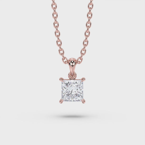 Lab Grown Diamond Pendant Necklace "Helena" #color_rose-gold