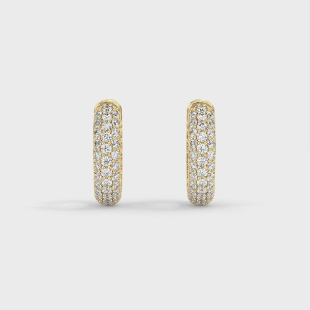 Lab Grown Diamond Hoop Earrings "Leaf" 0.93 carat #color_yellow-gold