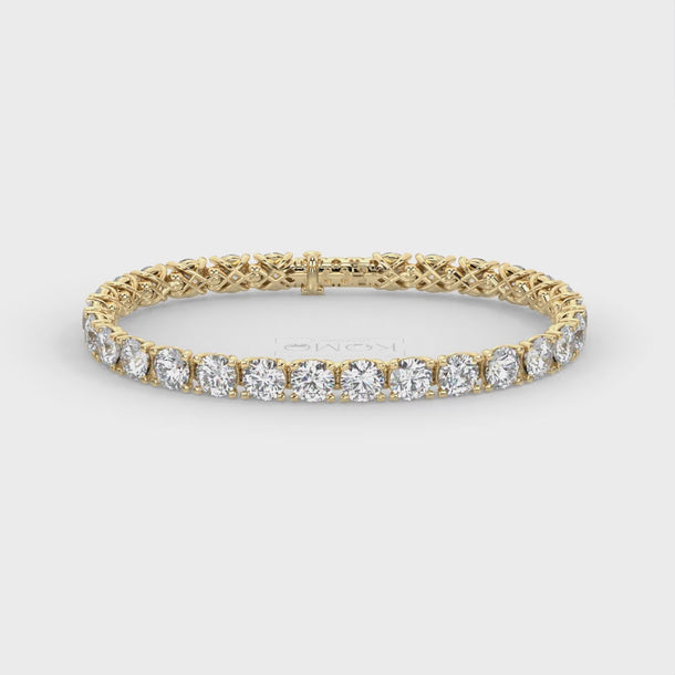 Lab Grown Diamond Tennis Bracelet "Spider" 19.50 carat #color_yellow-gold