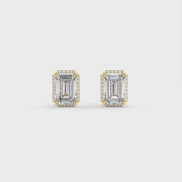 Lab Grown Diamond Stud Earrings "Gatsby" #color_yellow-gold