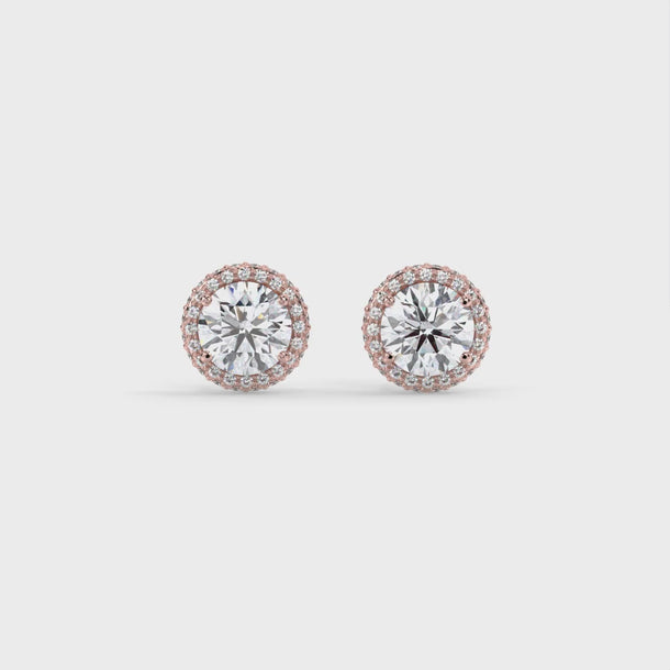 Lab Grown Diamond Stud Earrings "Odette" #color_rose-gold