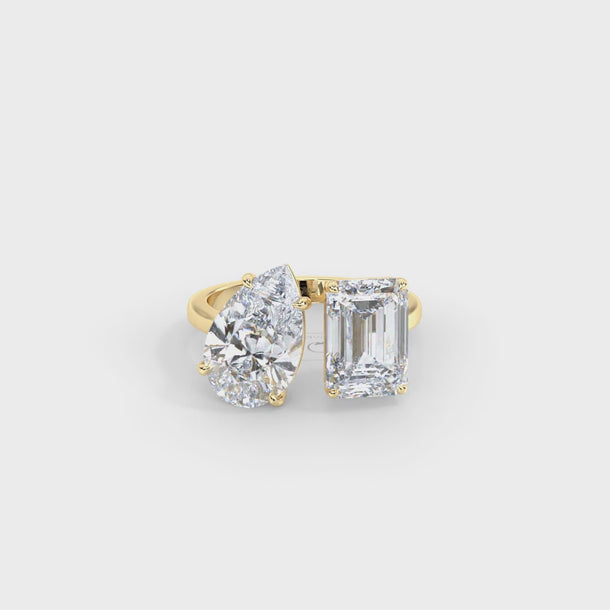 Lab Grown Diamond Engagement Ring "Yin and Yang" #color_yellow-gold