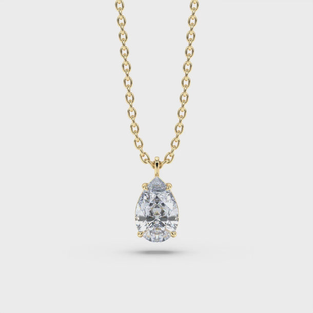 Lab Grown Diamond Pendant Necklace "Yara" #color_yellow-gold