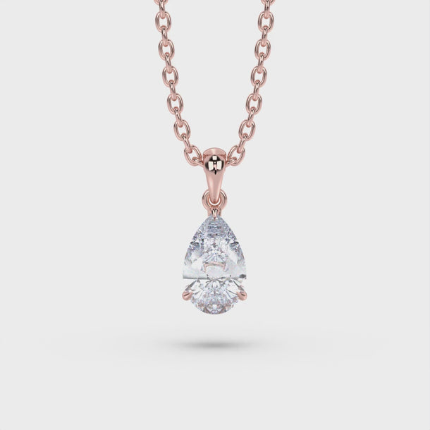 Lab Grown Diamond Pendant Necklace "Isla" #color_rose-gold