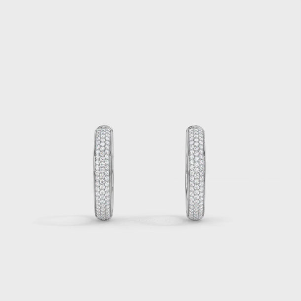 Lab Grown Diamond Hoop Earrings "Kongo" #color_platinum