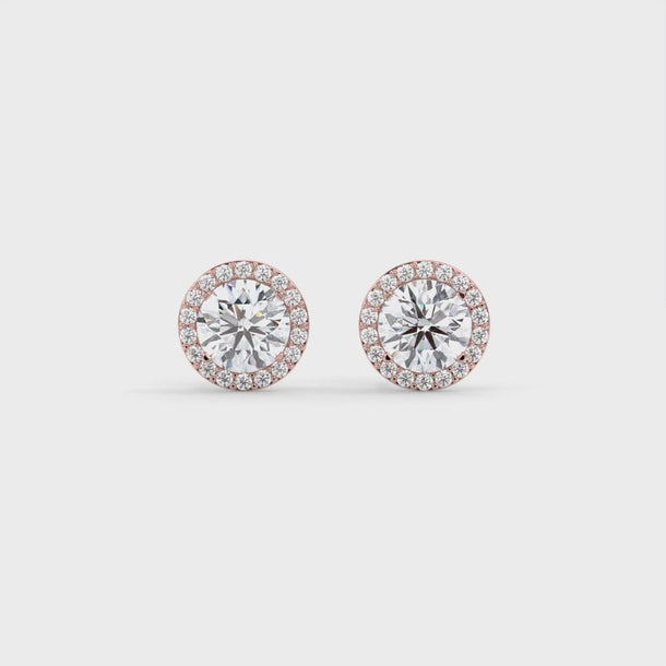 Lab Grown Diamond Stud Earrings "Isolde" #color_rose-gold