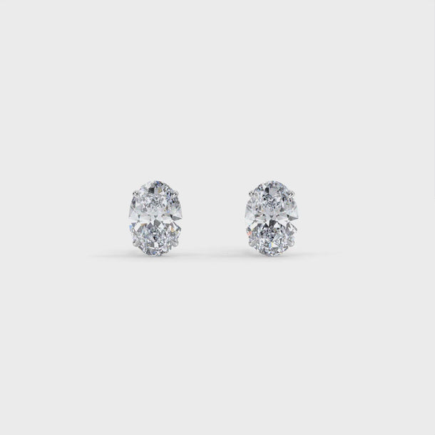 #Lab Grown Diamond Stud Earrings "Lyra" #color_platinum