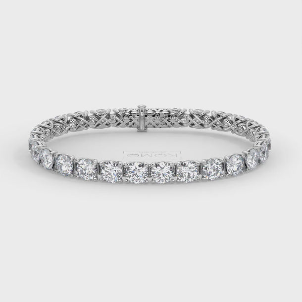 Lab Grown Diamond Tennis Bracelet "Spider" 26.00 carat #color_white-gold