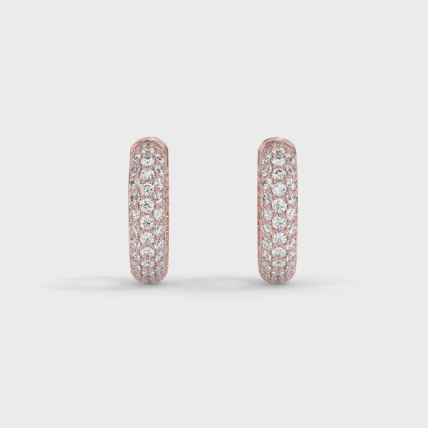 Lab Grown Diamond Hoop Earrings "Leaf" 0.93 carat #color_rose-gold