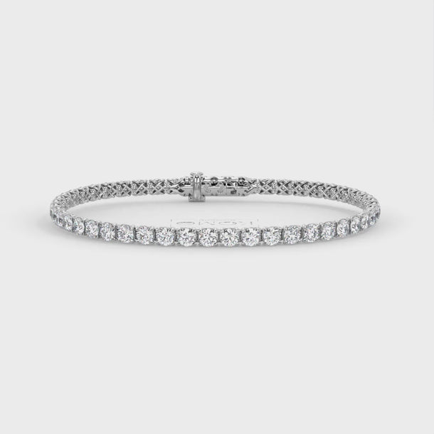 Lab Grown Diamond Tennis Bracelet "Spider" 7.40 carat #color_white-gold