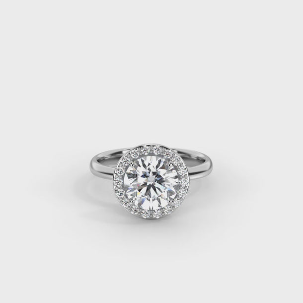 Lab Grown Diamond Engagement Ring "Isolde" #color_white-gold