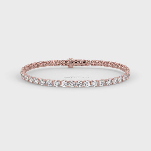 Lab Grown Diamond Tennis Bracelet "Spider" 10 carat #color_rose-gold