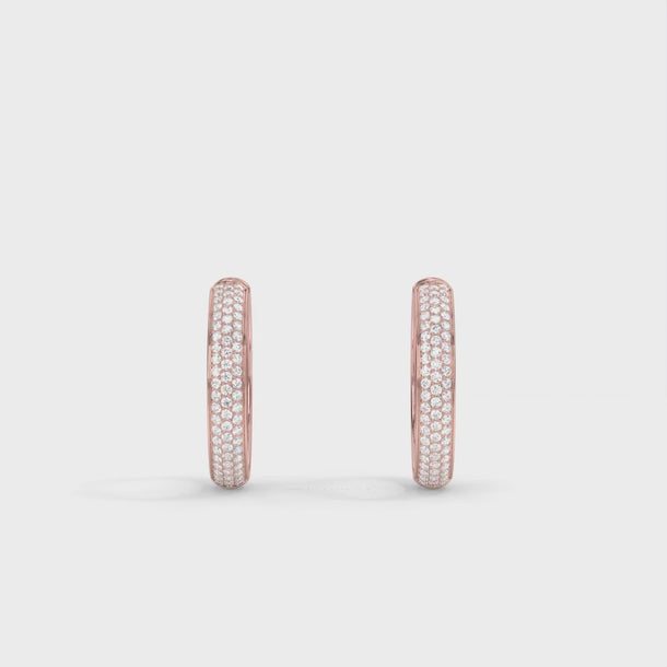 Lab Grown Diamond Hoop Earrings "Kongo" #color_rose-gold