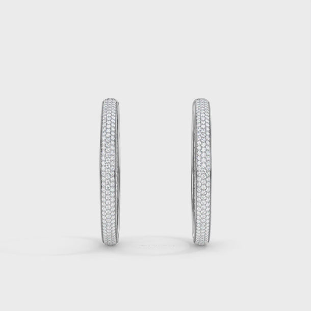 Lab Grown Diamond Hoop Earrings "Kongo" 3.55 carat  #color_platinum