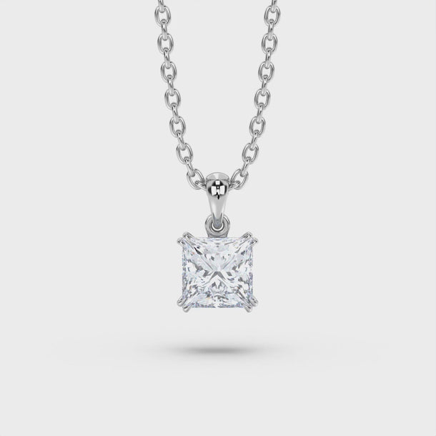 Lab Grown Diamond Pendant Necklace "Amira" #color_platinum