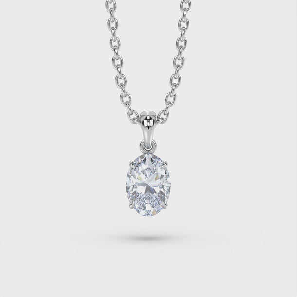 Lab Grown Diamond Pendant Necklace "Lyra" #color_platinum