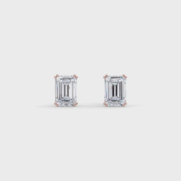 Lab Grown Diamond Stud Earrings "Siena" #color_rose-gold