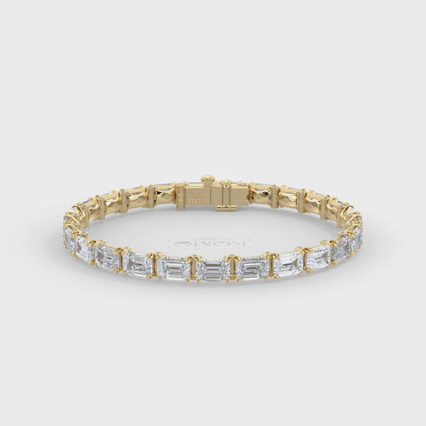 Lab Grown Diamond Tennis Bracelet "Broadway" #color_yellow-gold