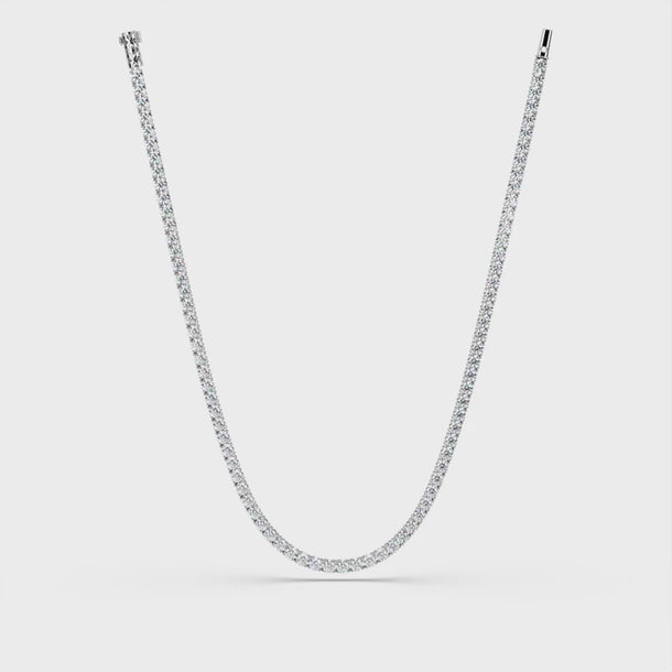Lab Grown Diamond Tennis Necklace "Spider" 26.5 carat #color_white-gold