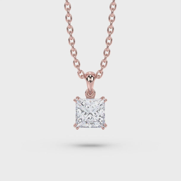 Lab Grown Diamond Pendant Necklace "Amira" #color_rose-gold