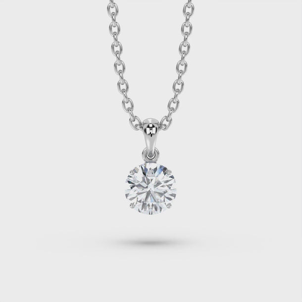 Lab Grown Diamond Pendant Necklace "Anastasia" #color_platinum