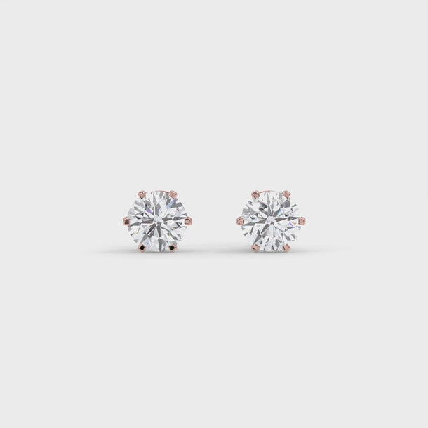 Lab Grown Diamond Stud Earrings "Diana" #color_rose-gold