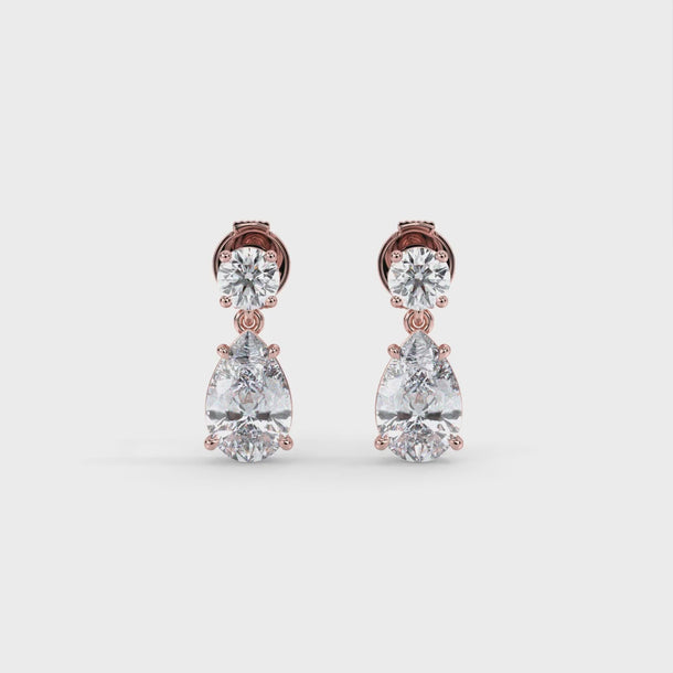 Lab Grown Diamond Stud Earrings "Yara" #color_rose-gold