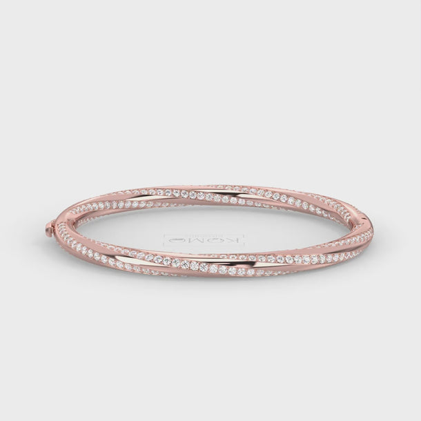 Lab Grown Diamond Bangle Bracelet "Cascade" #color_rose-gold