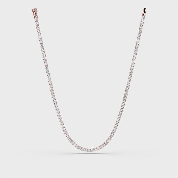 Lab Grown Diamond Tennis Necklace "Spider" 18.5 carat #color_rose-gold