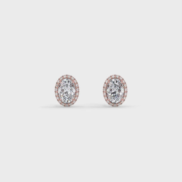 Lab Grown Diamond Stud Earrings "Vega" #color_rose-gold