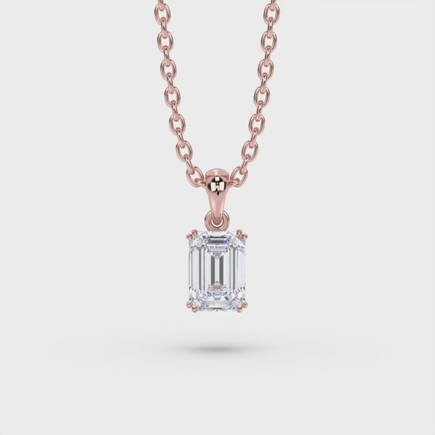 Lab Grown Diamond Pendant Necklace "Siena" #color_rose-gold