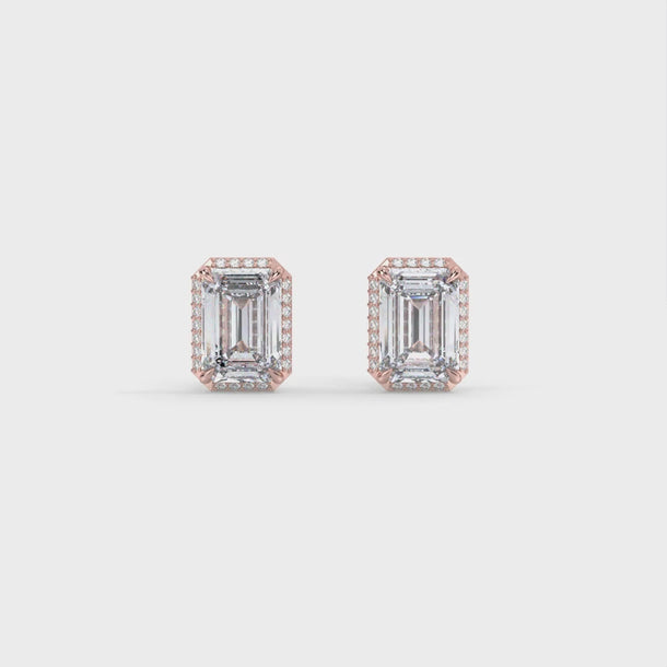 Lab Grown Diamond Stud Earrings "Gatsby" #color_rose-gold