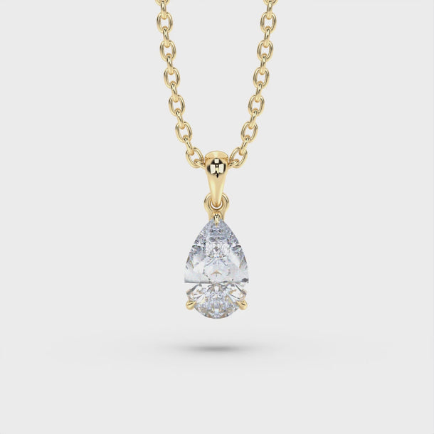 Lab Grown Diamond Pendant Necklace "Nora" #color_yellow-gold